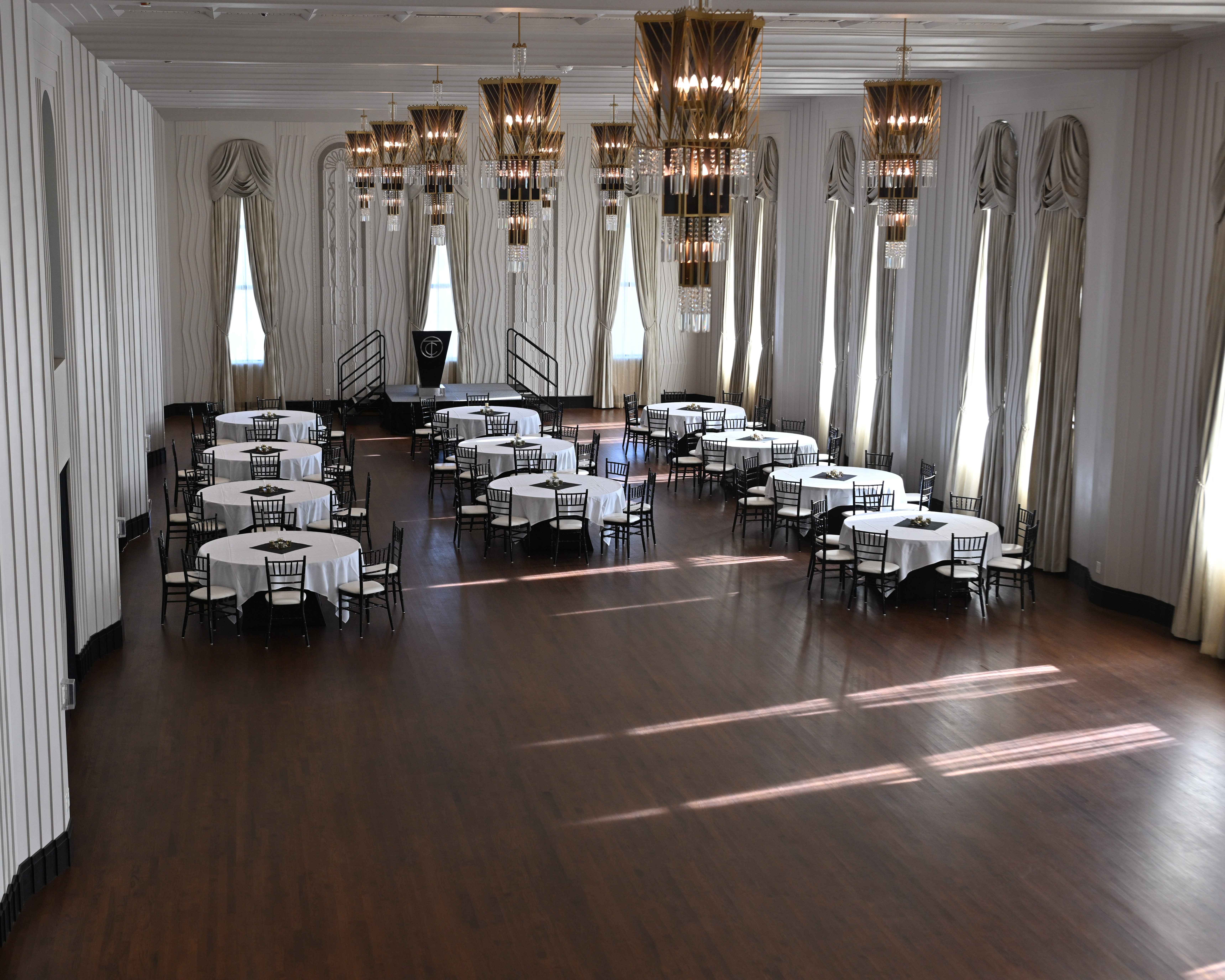 Tulsa Club Hotel ballroom interior Art Deco architecture Oklahoma historic landmark LGBTQ travel stay