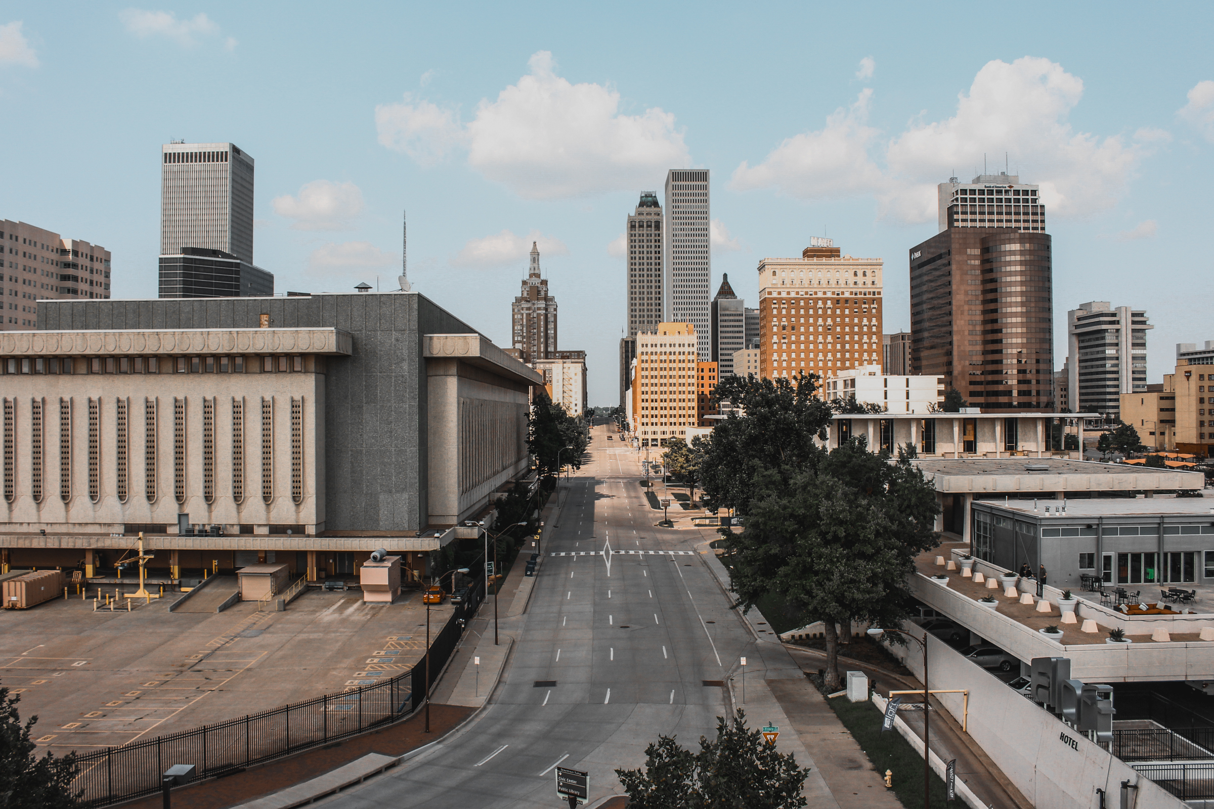 Downtown Tulsa skyline near Boston Avenue