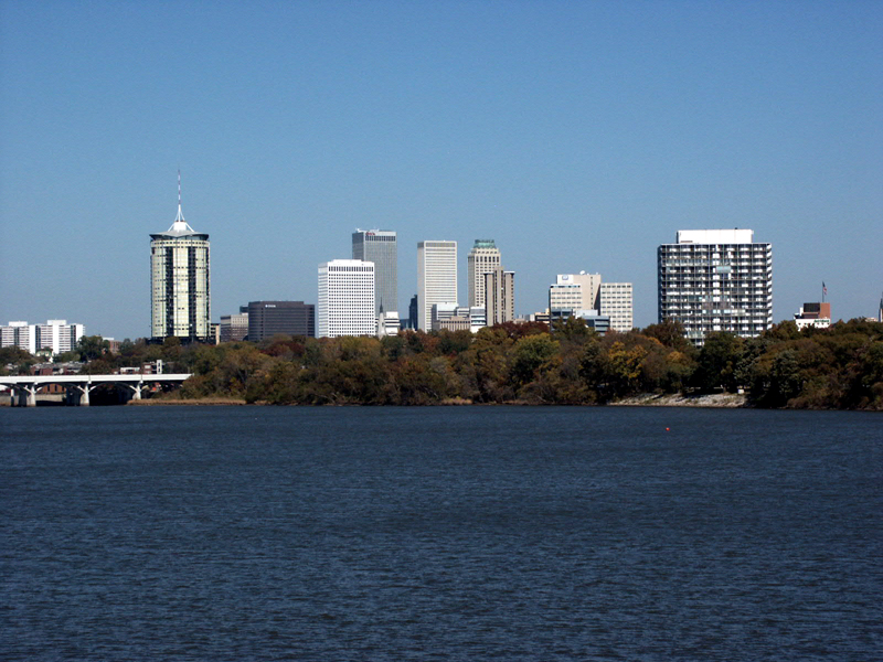 Tulsa skyline viewed from the Arkansas River